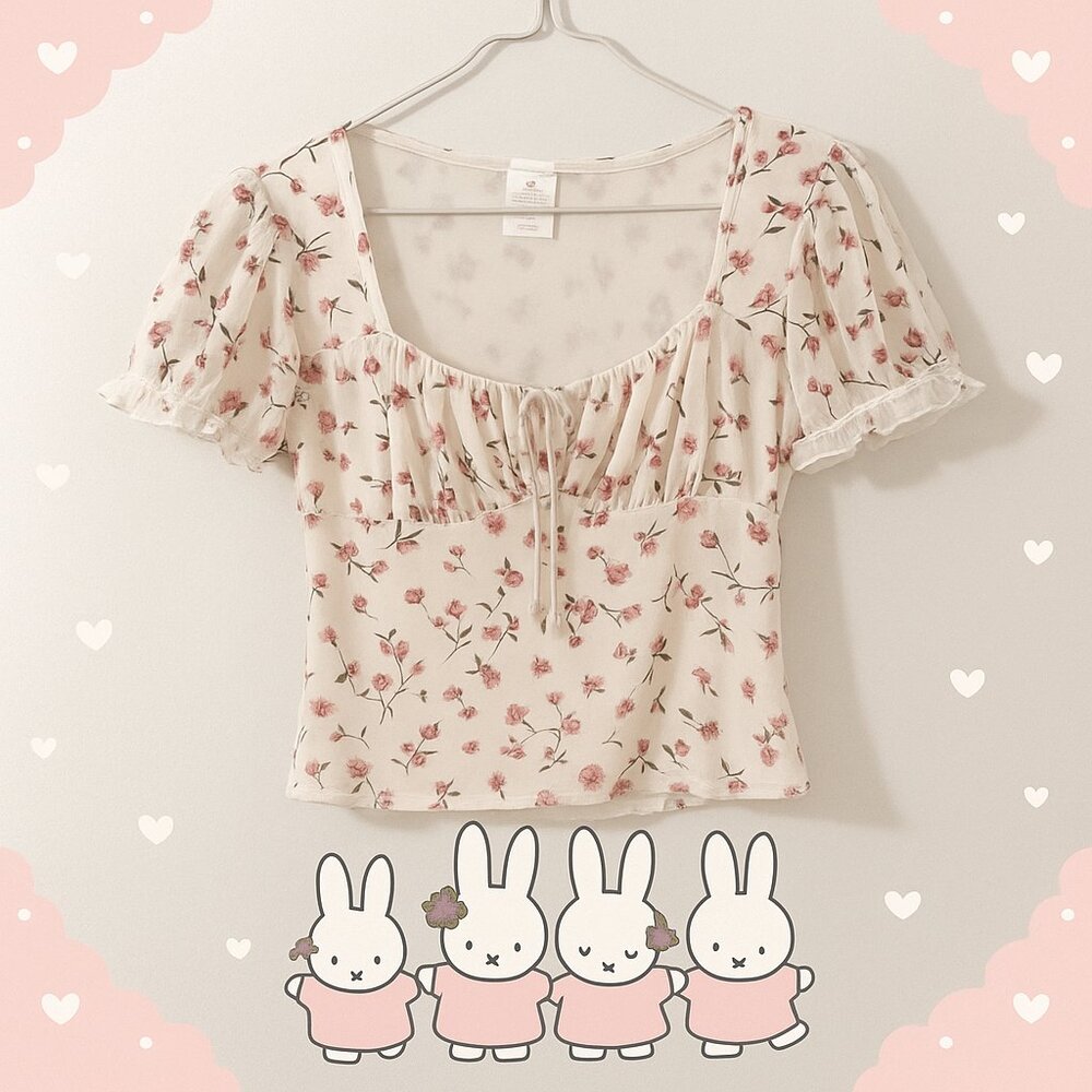 Floral Puff Sleeve Top